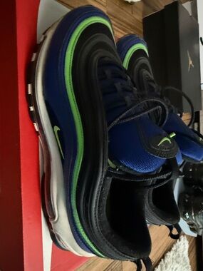 Nike Men's Air Max 97 in Blue, Black & Green